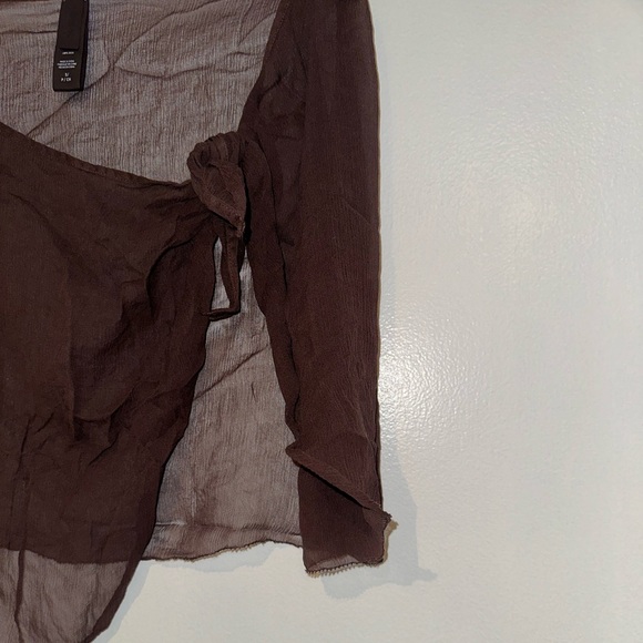 Skims SILK CHIFFON COVER UP WRAP SKIRT COCOA Small - Picture 8 of 9